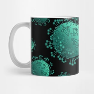 Green coronavirus bacteria pattern Mug